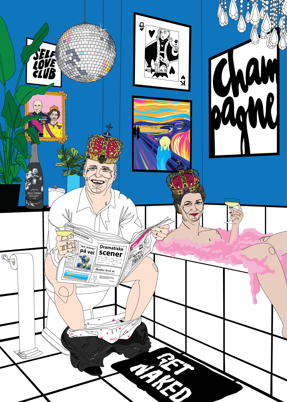 VAGPWR Art Print 50x70cm Pre order - Art Print - Royal Bath - Blue Edition