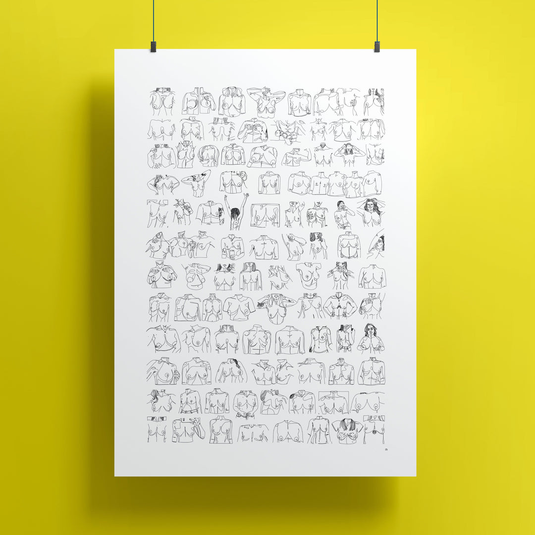 VAGPWR Illustration 50x70cm Art print - 100Boobies