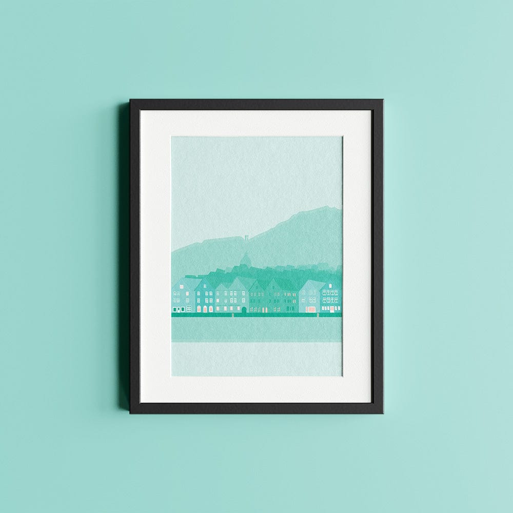 VAGPWR Post Cards Mini Print/Postcard - Bergen in pastell green