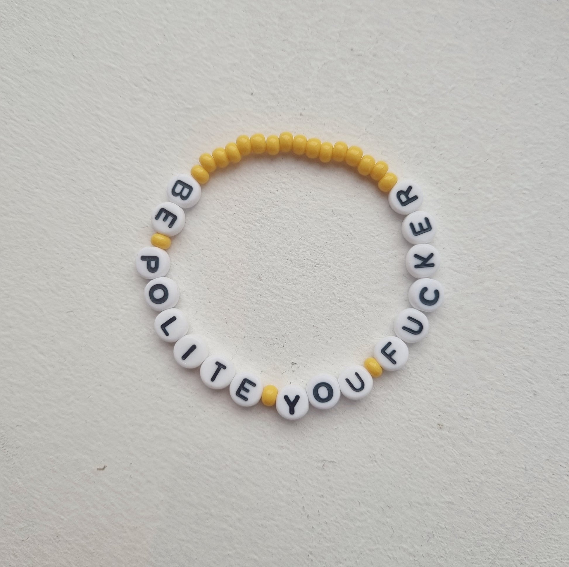 VAGPWR Bracelet Yellow Bracelet - Be Polite