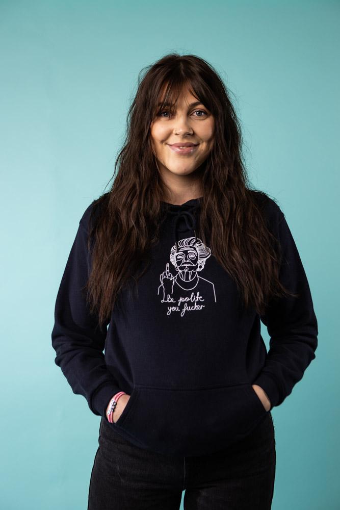VAGPWR Hoodie Navy Blue Hoodie Be Polite