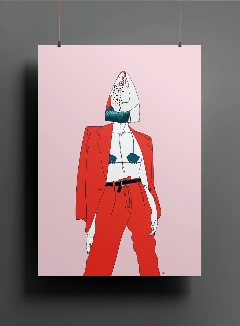 VAGPWR Illustration Poster - PinkFish