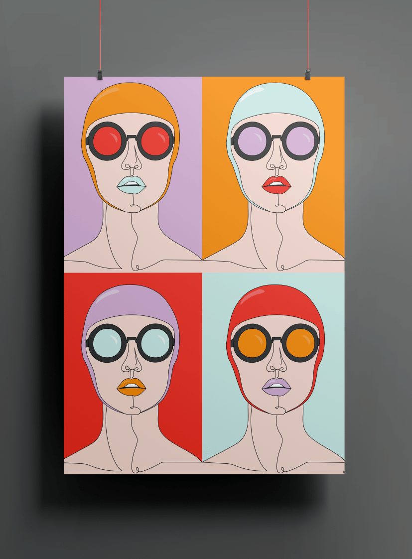 VAGPWR Illustration Poster - swim lady