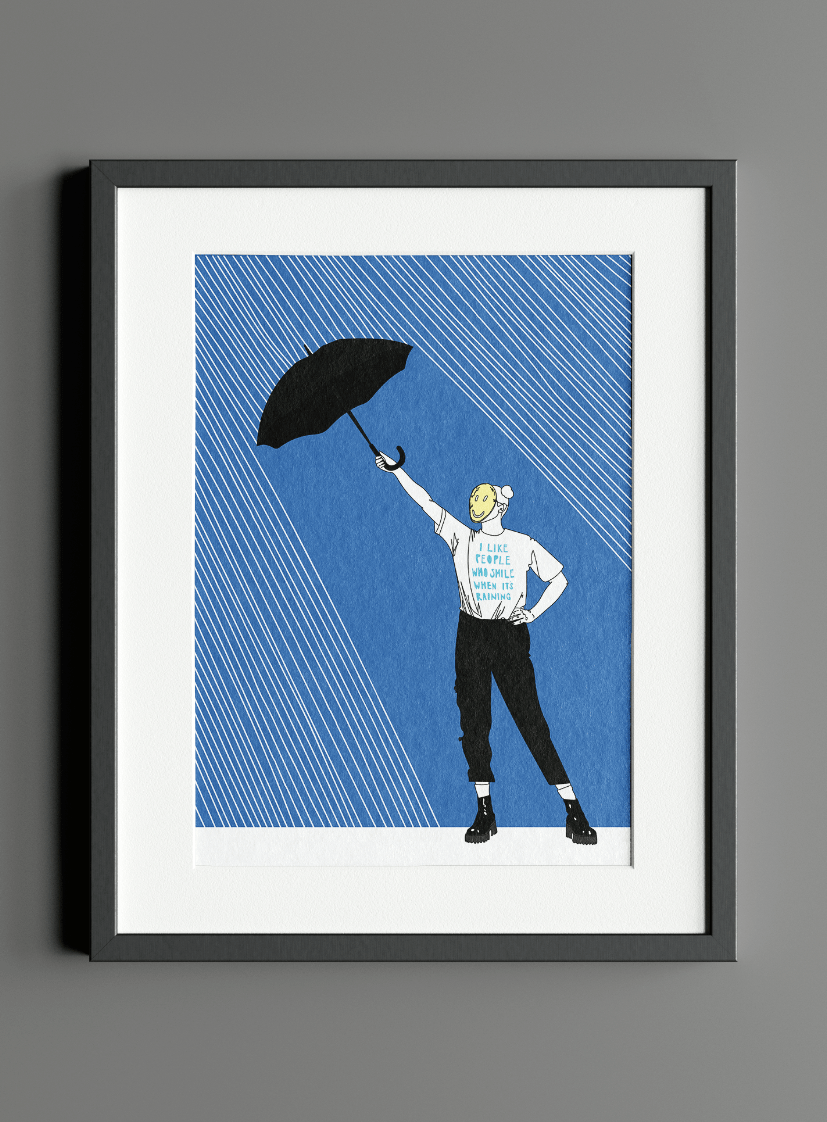 VAGPWR Illustration Print - I like people who smile when its raining