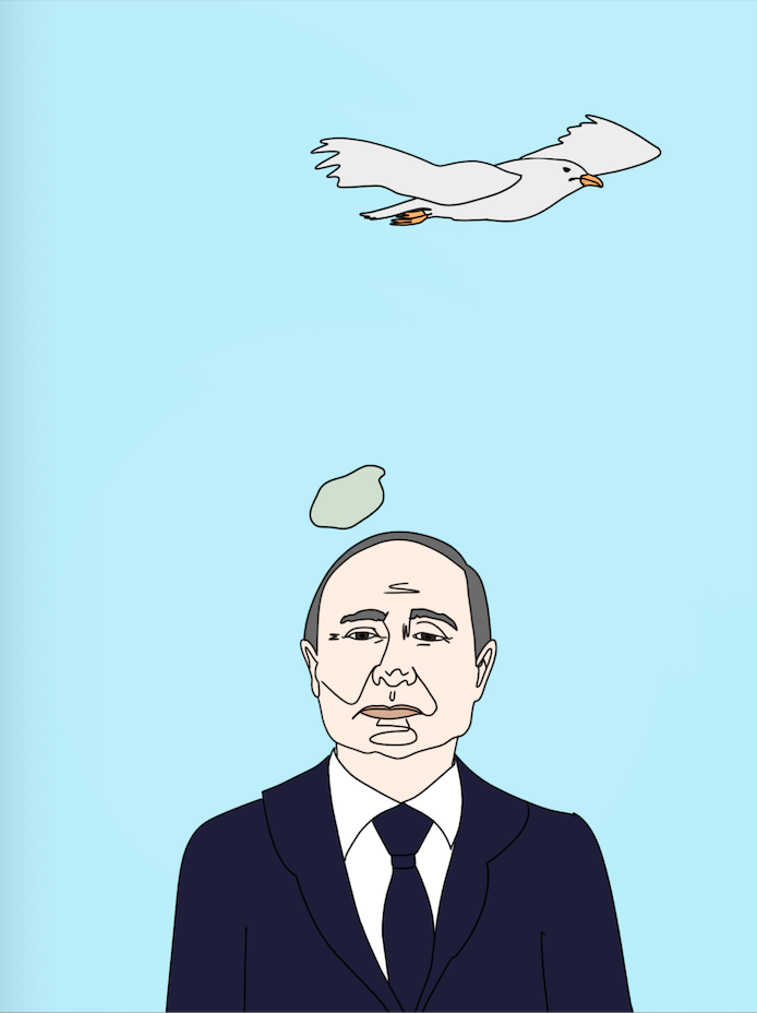 Seagull poops on Putin - Unisex t-shirt - Print on demand