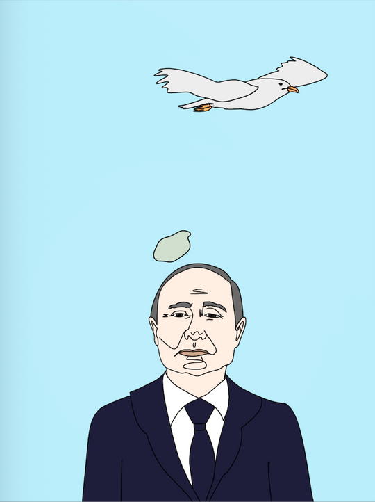 Seagull poops on Putin - Unisex t-shirt - Print on demand