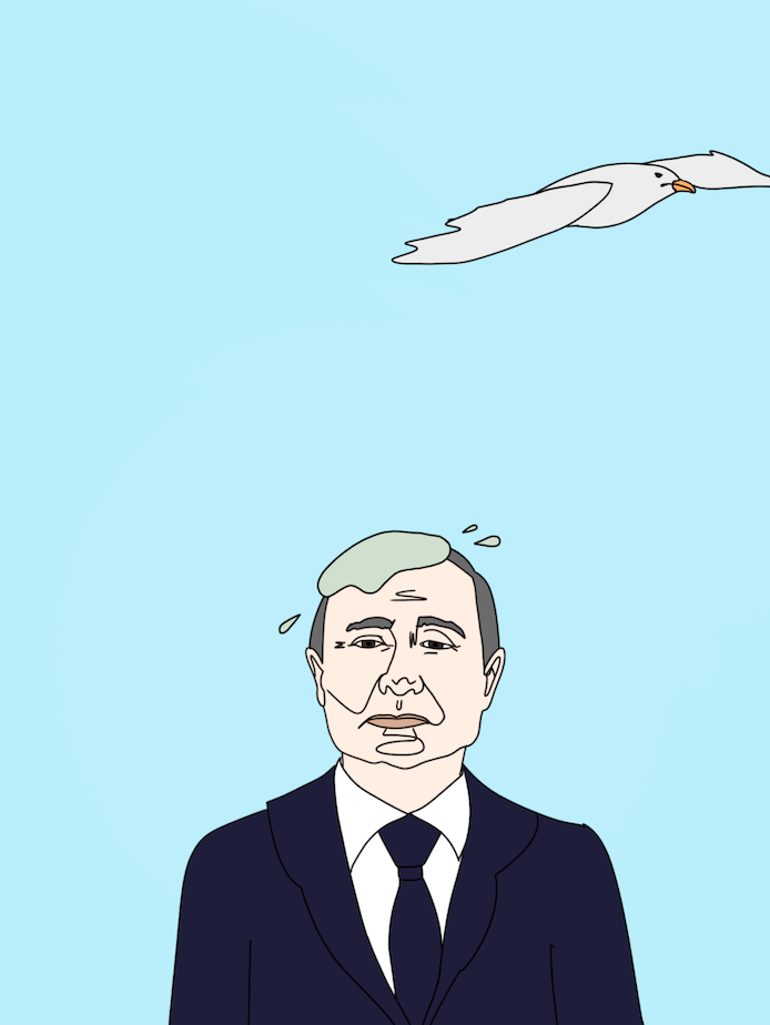 Seagull poops on Putin - Unisex t-shirt - Print on demand
