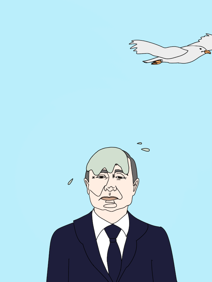 Seagull poops on Putin - Unisex t-shirt - Print on demand