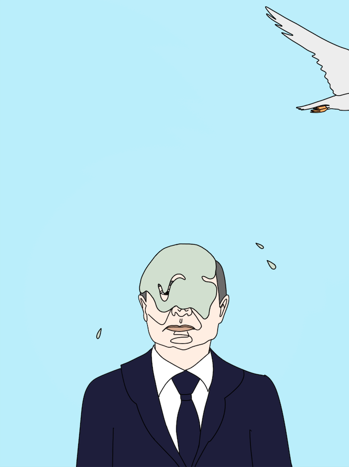 Seagull poops on Putin - Unisex t-shirt - Print on demand