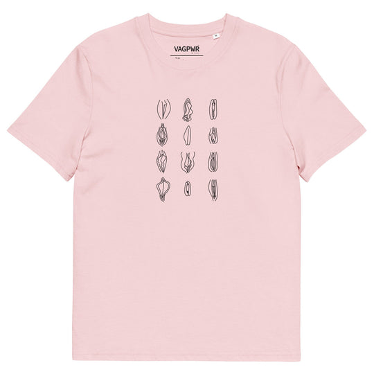 VAGPWR Cotton Pink / S 12 vulvas - Unisex eco t-shirt