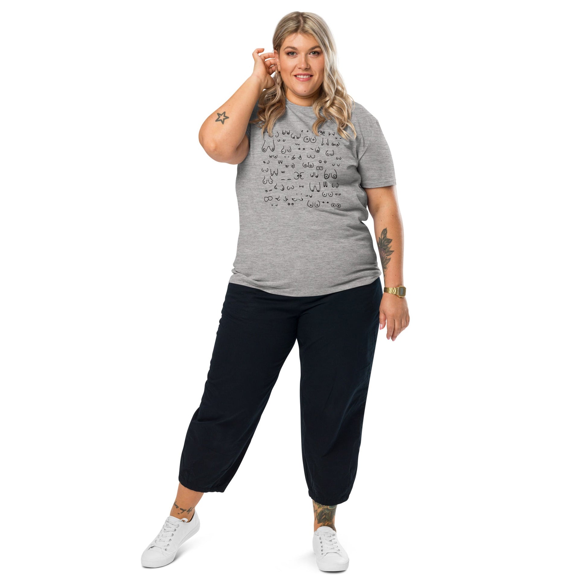 VAGPWR Heather Grey / S Boobies - Unisex organic cotton t-shirt