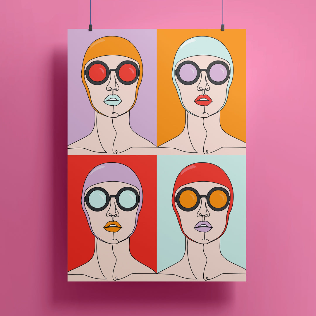 VAGPWR Illustration 50x70cm Poster - swim lady