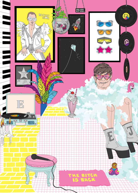 VAGPWR Illustration Pink / 50x70cm Art print - Rocket bath