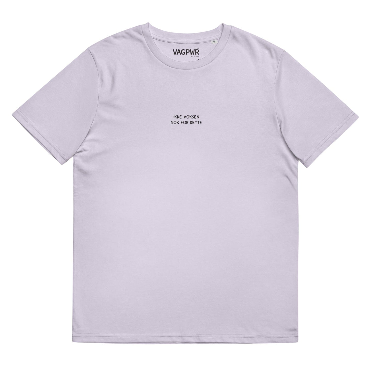 VAGPWR Lavender / S Ikke voksen black text - Unisex organic cotton t-shirt