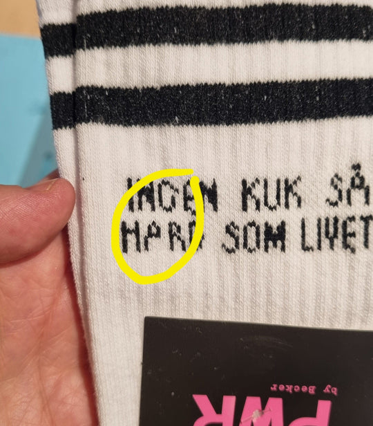 VAGPWR Socks 39-42 Has a tiny error! Hard life Tennis socks