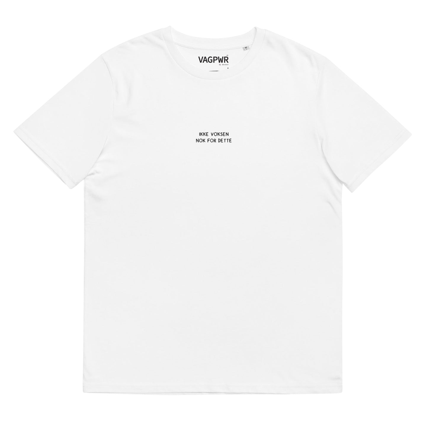 VAGPWR White / S Ikke voksen black text - Unisex organic cotton t-shirt