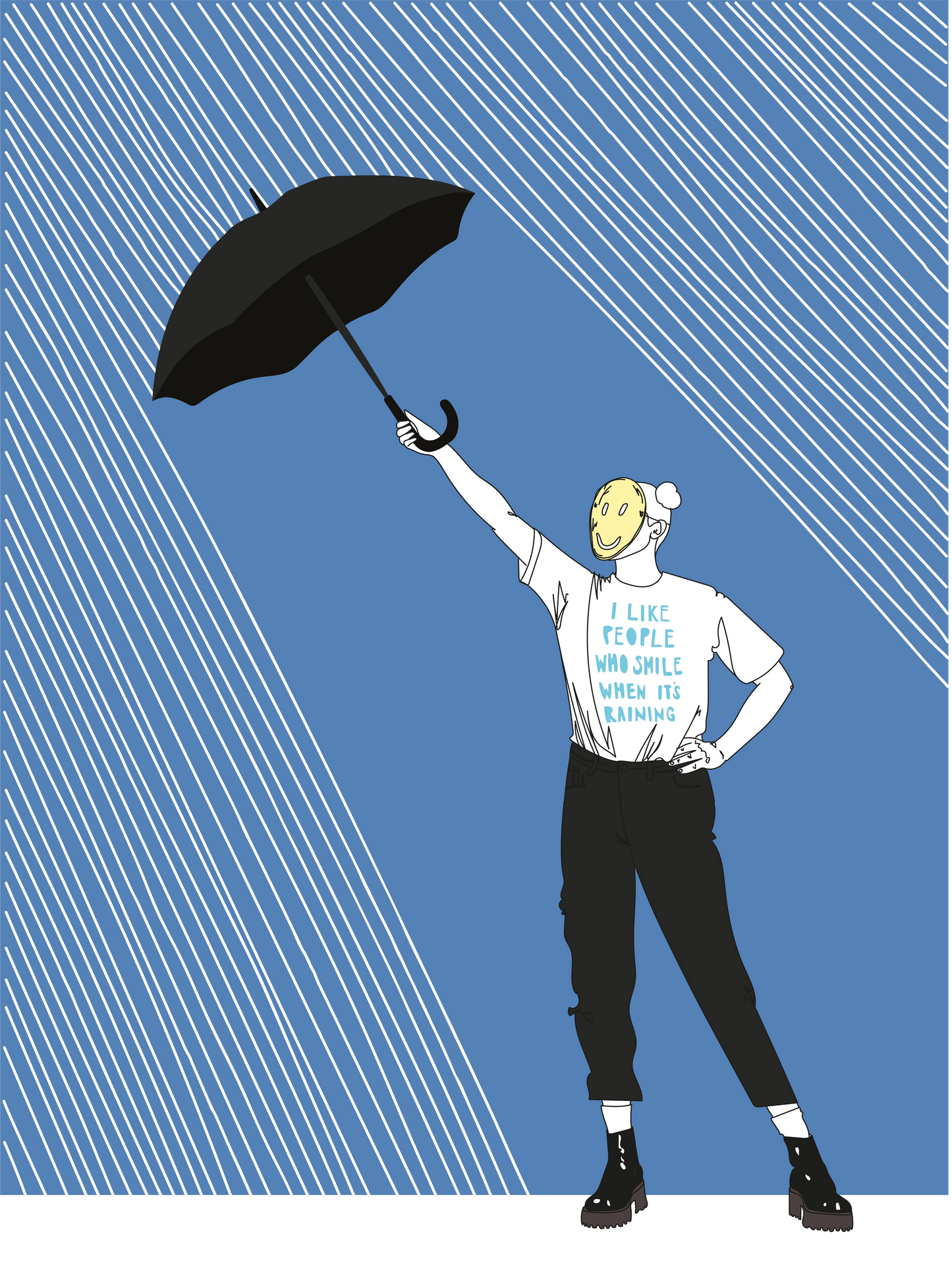 VAGPWR Illustration Print - I like people who smile when its raining