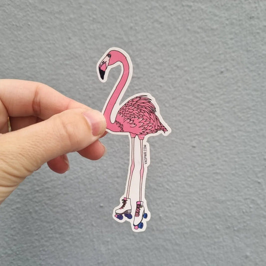 VAGPWR Stickers Sticker - Flamingo on roller skates